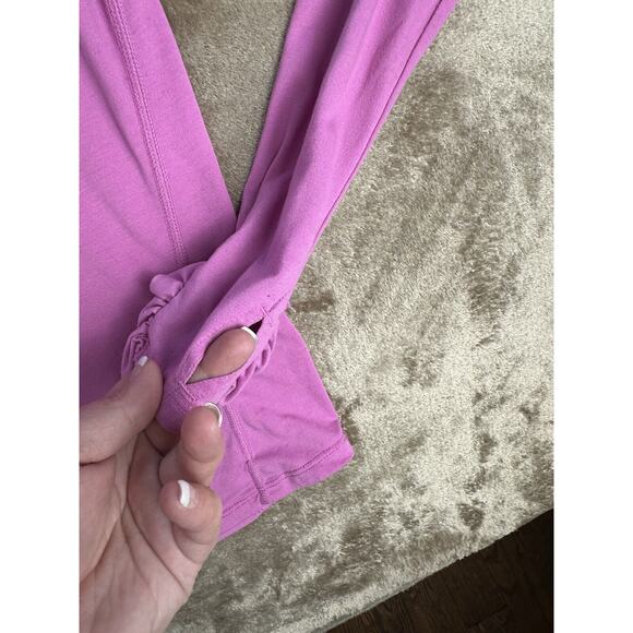 NIKE Long Sleeve pink Running Dri-Fit thin hoodie Hand Covers and Pocket Small - Picture 2 of 8